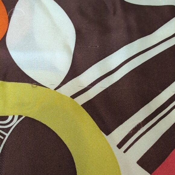 Adrienne Landau Brown and Orange Geometric Scarf MCM - Picture 6 of 8